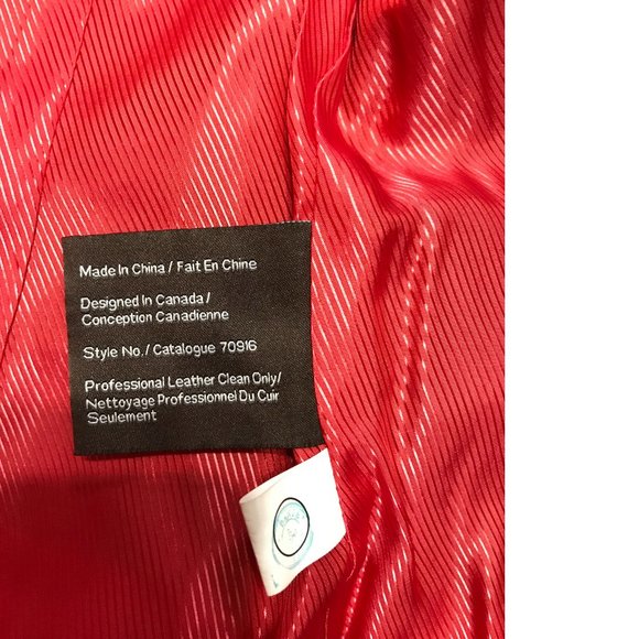 Danier Burnt Orange Red Italian Soft Leather Fitted Biker Moto Jacket Coat - Picture 11 of 12